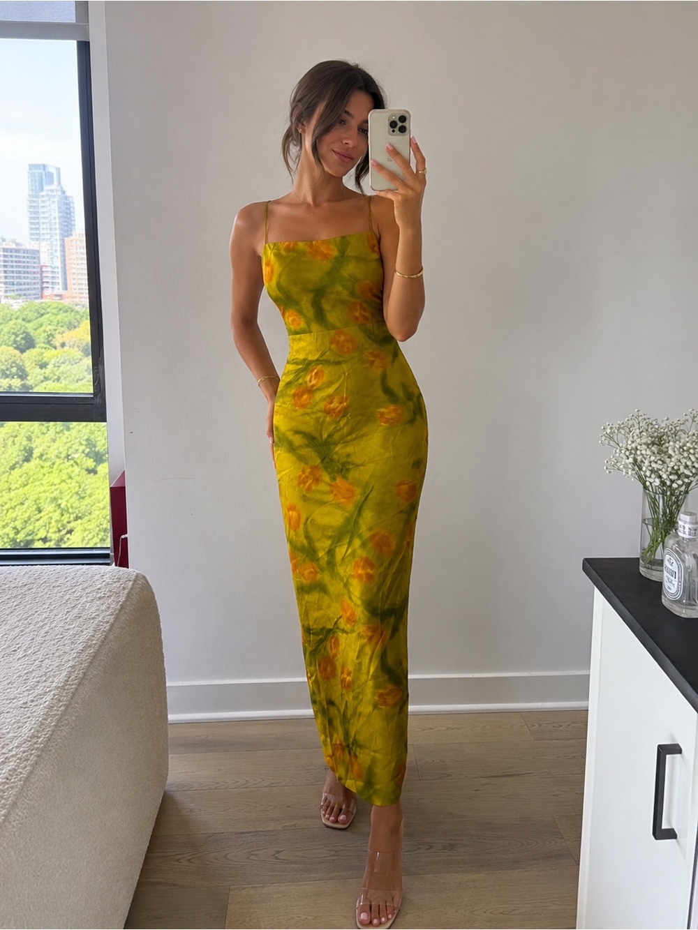 REFORMATION Frankie Silk Dress in Artiste 2